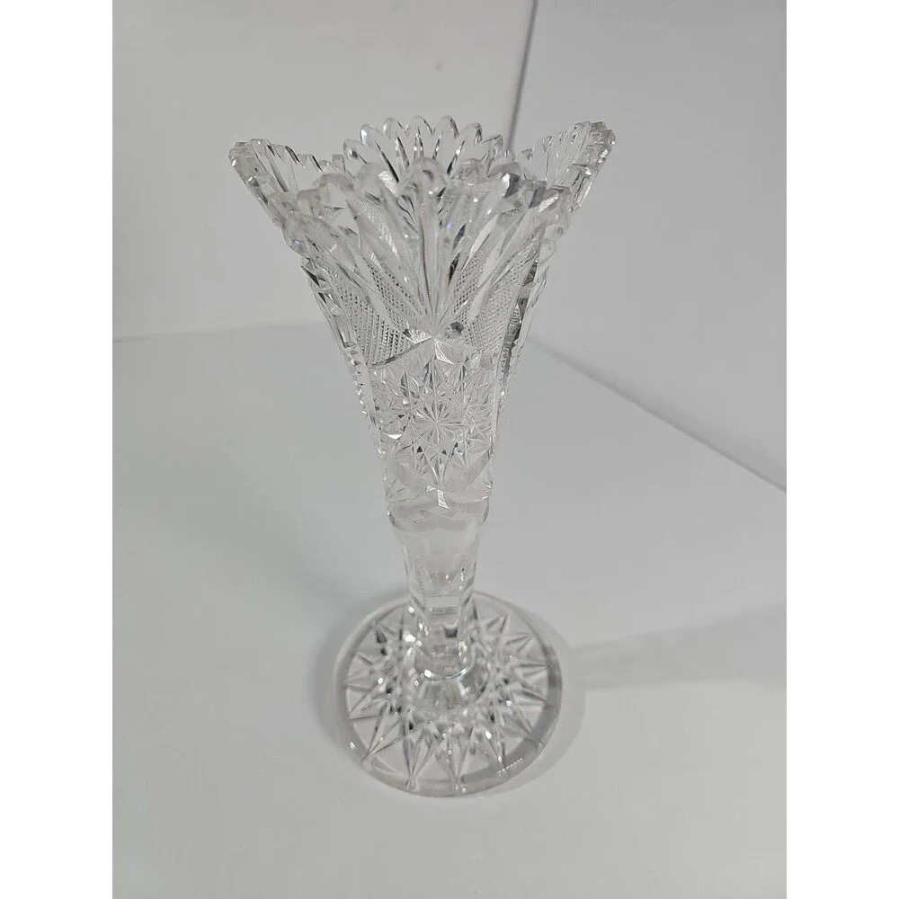 Vintage Clear CUT CRYSTAL Glass 9.5